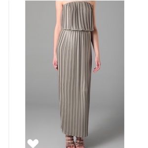 BCBGMAXAZRIA Mateo Pleated Gown in Moss